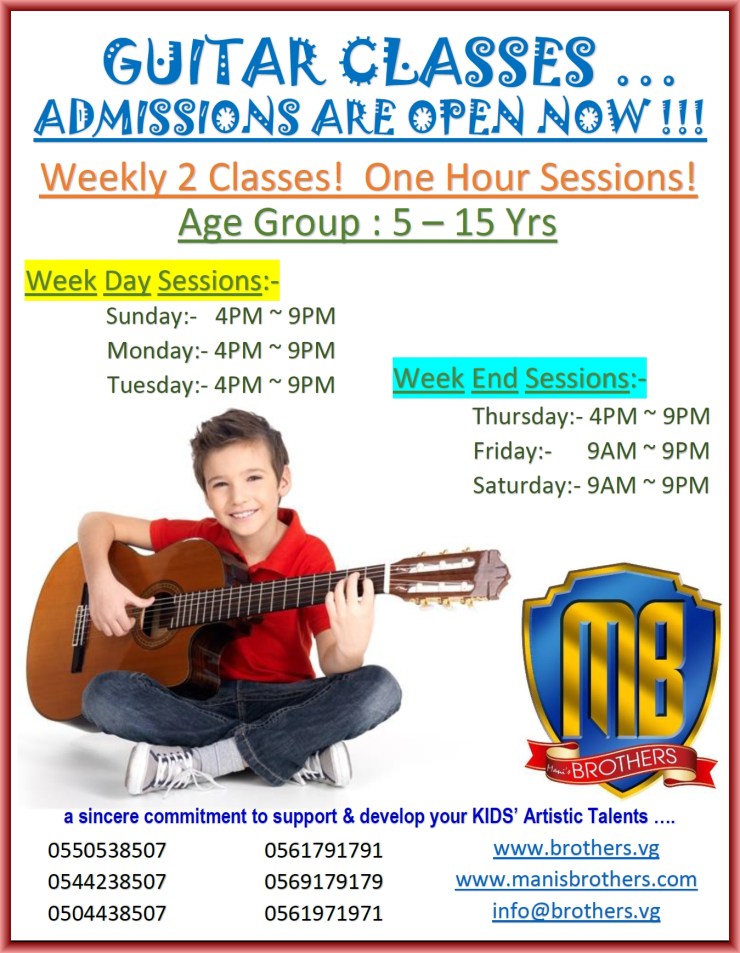 17- GUITAR CLASSES + ADMISSIONS ARE OPEN NOW + B