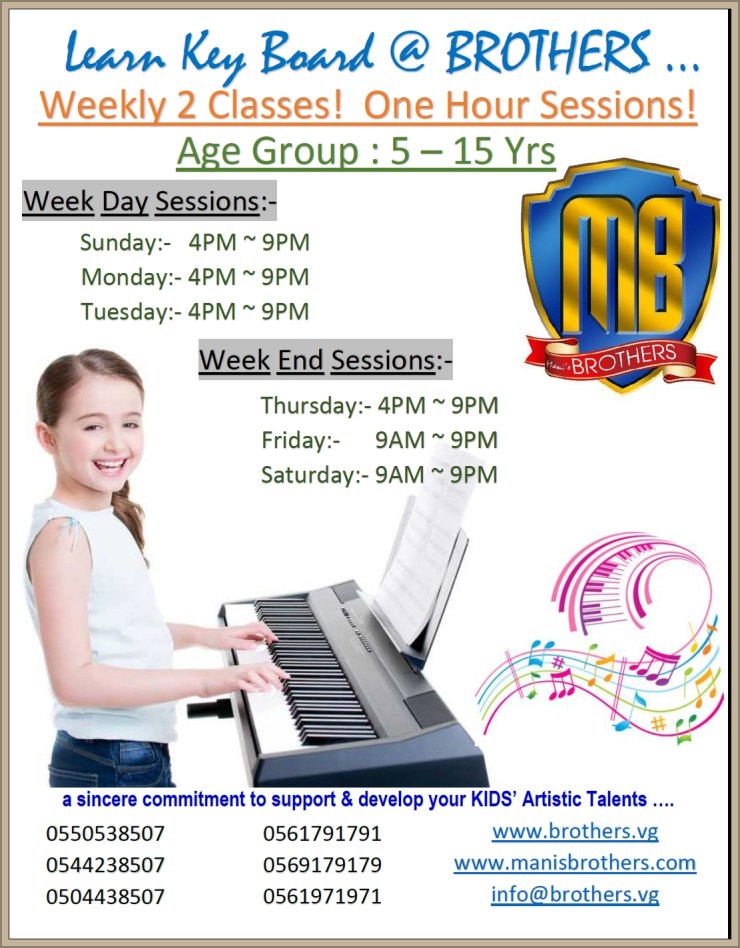 18- KEY BOARD CLASSES @ BROTHERS