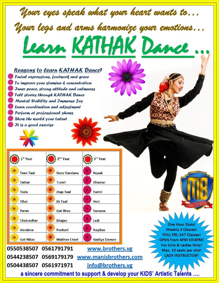 27- KATHAK CLASSES + FOR KIDS & LADIES ONLY