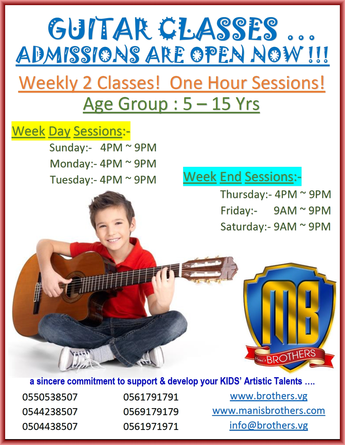 17- GUITAR CLASSES + ADMISSIONS ARE OPEN NOW + B