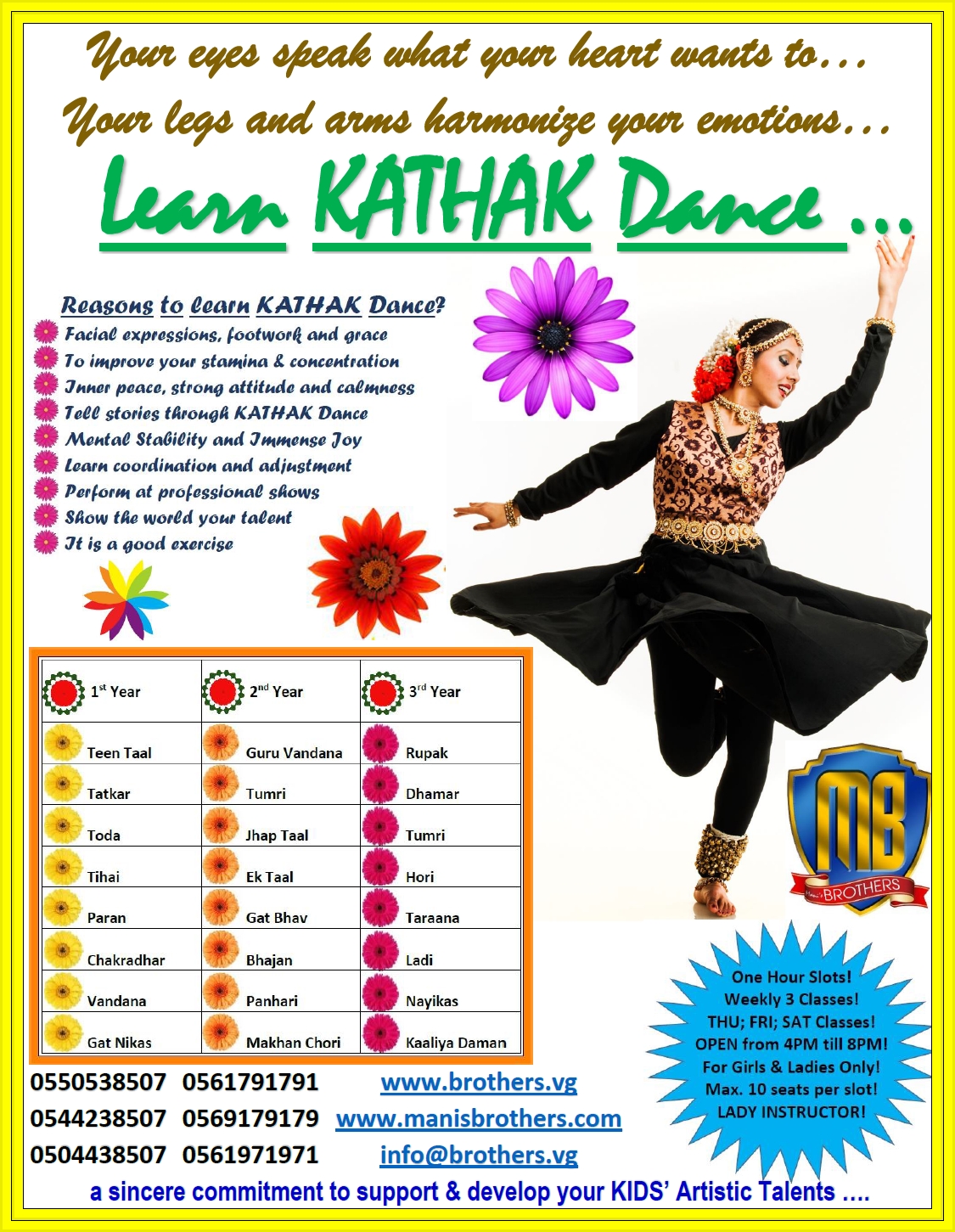 27- KATHAK CLASSES + FOR KIDS &amp; LADIES ONLY