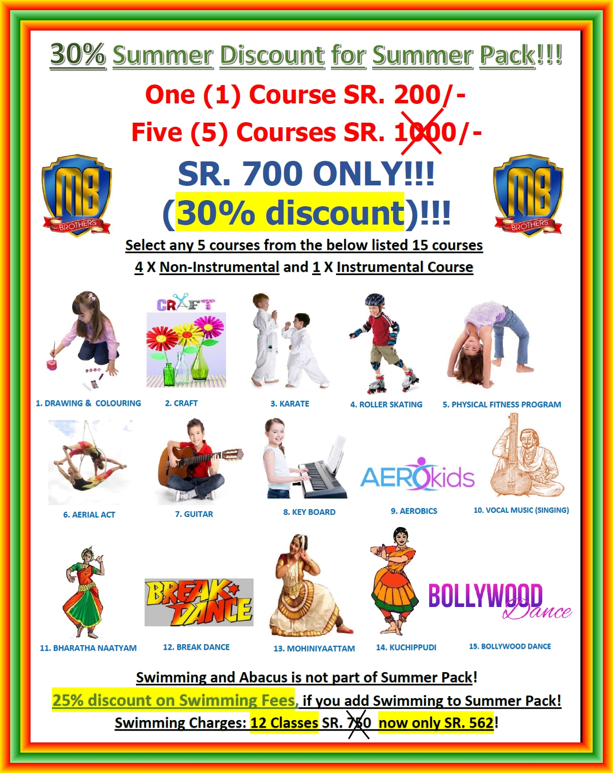 30% DISCOUNT FOR SUMMER PRICES