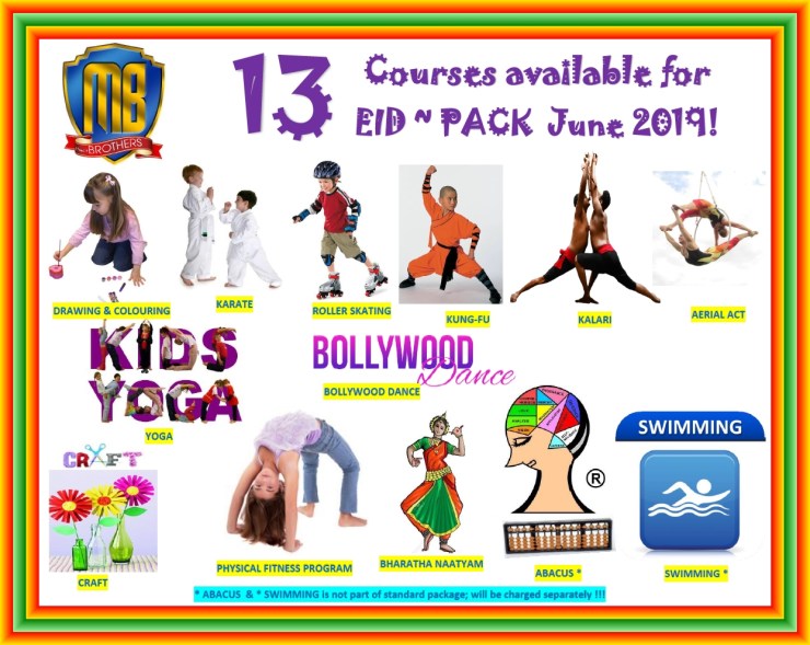 66 ~ 2019 COURSES AVAILABLE FOR EID PACK MAY ~ JUNE 2019