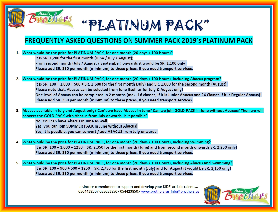 E ~ PLATINUM PACK ~ SUMMER PACK 2019