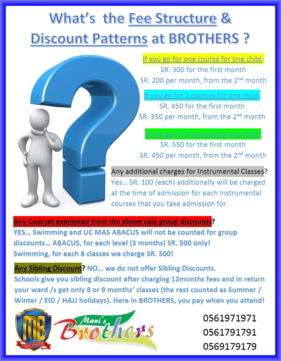 FEE STRUCTURE &amp; DISCOUNT PATTERNS @ BROTHERS